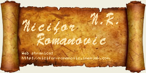 Nićifor Romanović vizit kartica